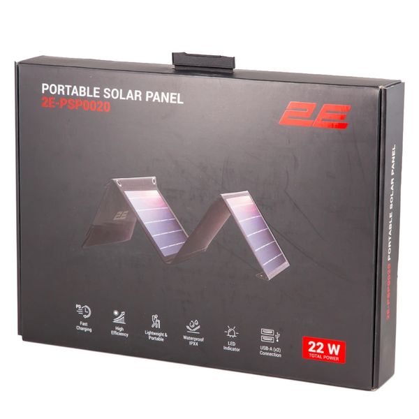 2E Портативная солнечная панель, 22 Вт зарядное устройство, 2*USB-A 5V/2.4A 27932 фото